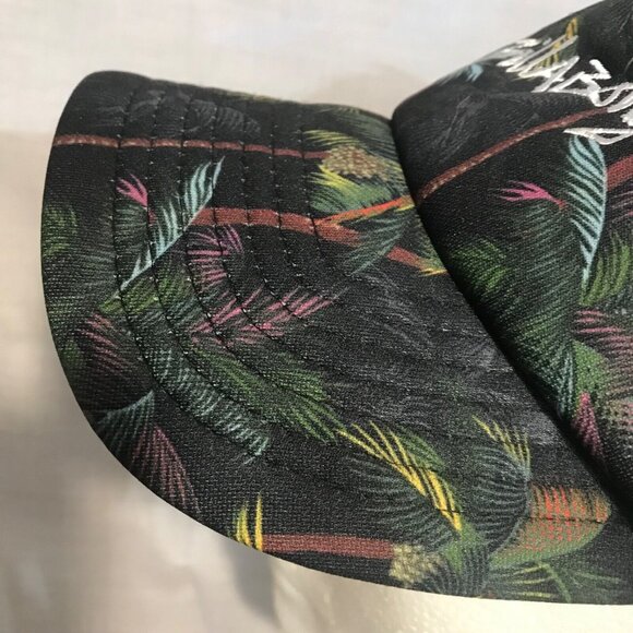 Billabong Palm Print Baseball Hat Black Mesh Adjustable Snapback Cap One Size - Picture 3 of 8